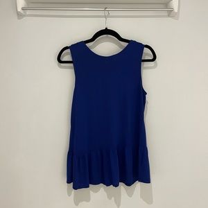 cupcakes & cashmere peplum tank, blue, small